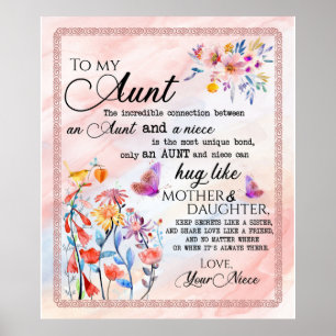Affiche À Ma Tante De Niece Flower Lover cadeau