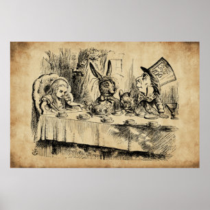 Affiche A Mad Tea-Party (1865) de John Tenniel