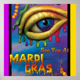 Affiche À Mardi Gras Eye