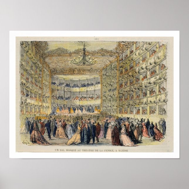 Affiche A Masked Ball at the Fenice Theatre, Venice, 19th (Devant)