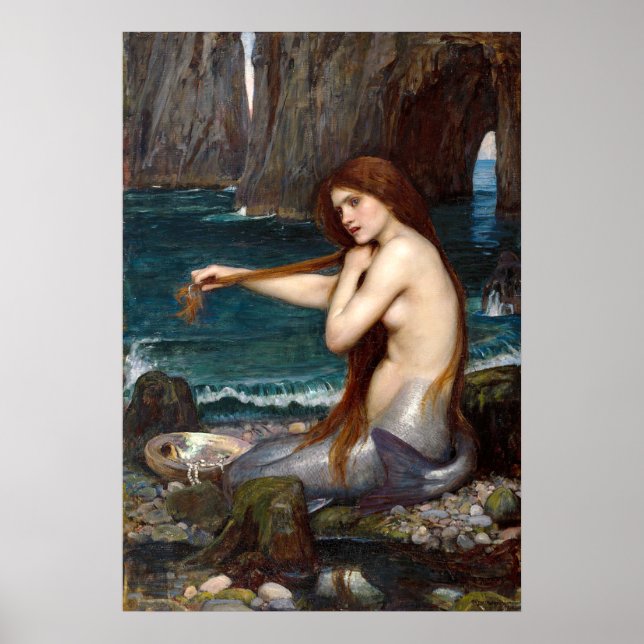 Affiche A Mermaid, Waterhouse (Devant)