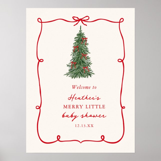 Affiche A Merry Little Christmas Baby Shower Welcome (Devant)
