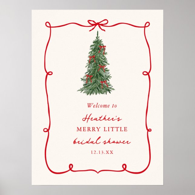 Affiche A Merry Little Christmas Bridal Shower Welcome (Devant)