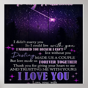 Affiche À mon amour mon mari Cadeau de devis mignon