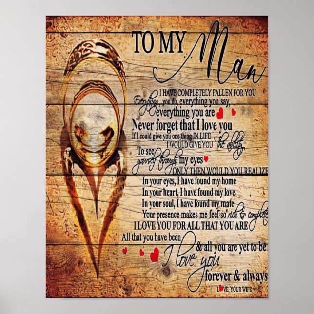 Affiche À mon amour | Mon mari présent | Cadeau de devis m (Devant)