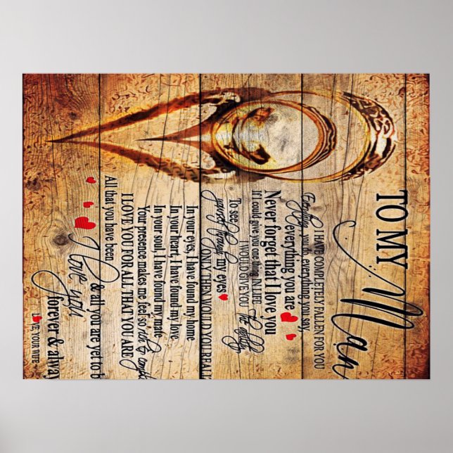 Affiche À mon amour | Mon mari présent | Cadeau de devis m (Devant)