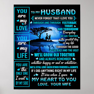 Affiche À mon cadeau de mari, joli mari cadeau d'anniversa