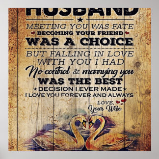 Affiche À mon cadeau de mari | Jolie lettre au mari |