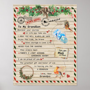 Affiche À Mon Cadeau, Grand-Fils Et Grand-Père, Amour D'