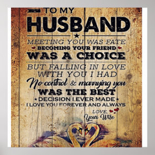 Affiche À mon Décor de mari   Anniversaire présent