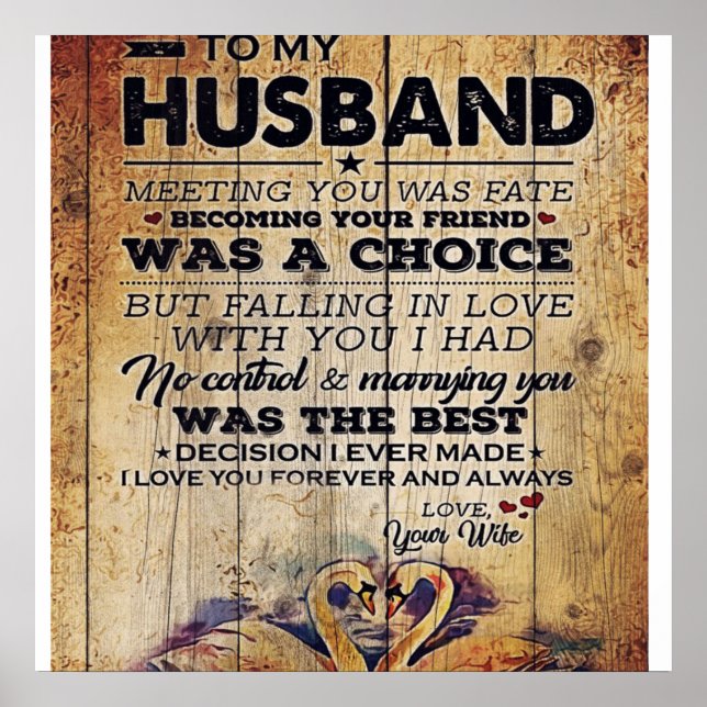 Affiche À mon Décor de mari | Anniversaire présent (Devant)