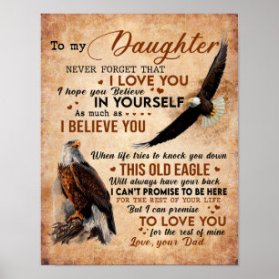 Affiche À Mon Don Fille, Papa Et Fille, Aigle Aigle
