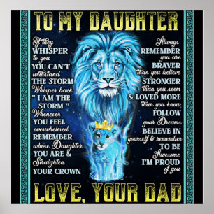 Affiche À Mon Don Lion Fille, Don De Lion Papa