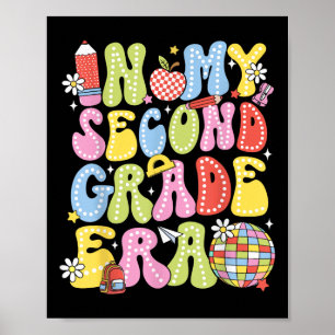 Affiche À mon époque de 2e année de primaire Cute Teacher