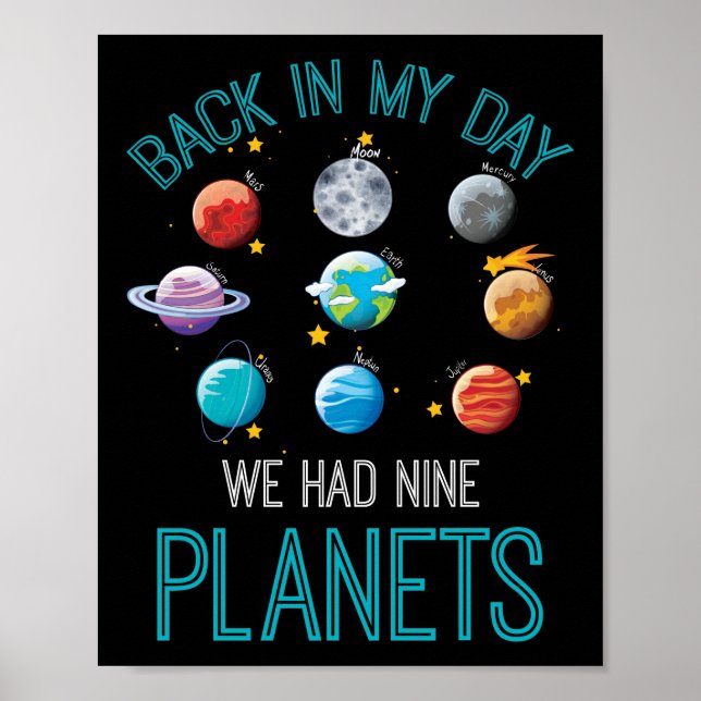 Affiche A Mon Époque, Nous Avions Neuf Planètes Solaires (Devant)