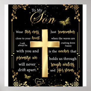 Affiche À Mon Fils Cadeau, Amant Papillon, Lettre Fils Flo