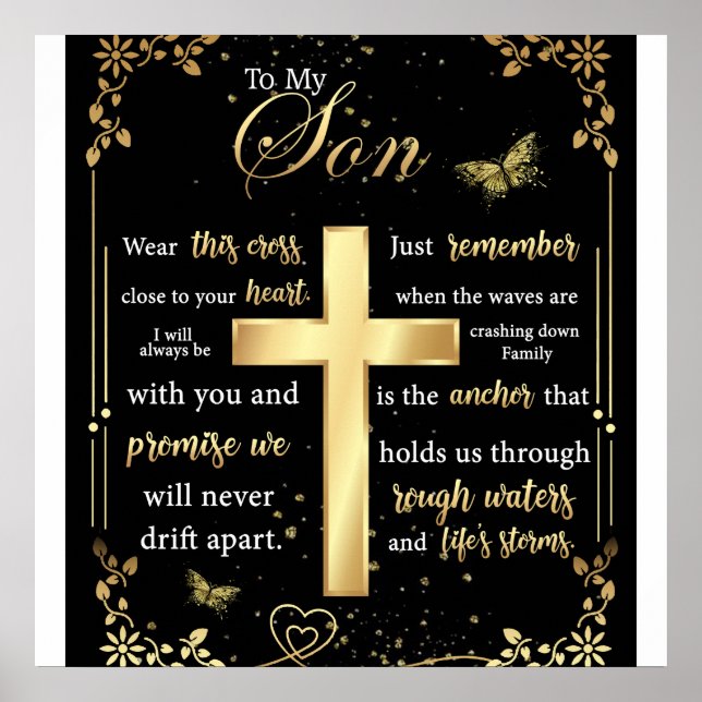 Affiche À Mon Fils Cadeau, Amant Papillon, Lettre Fils Flo (Devant)