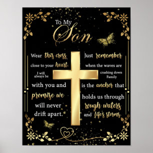 Affiche À Mon Fils Cadeau, Amant Papillon, Lettre Fils Flo