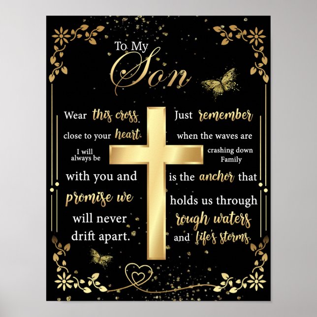 Affiche À Mon Fils Cadeau, Amant Papillon, Lettre Fils Flo (Devant)