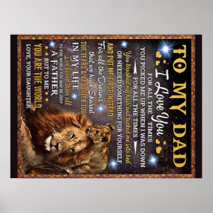Affiche À Mon Lion Don Papa, Papa Idée Cadeau Anniversaire