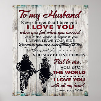 Affiche À mon mari | Beau cadeau du mari