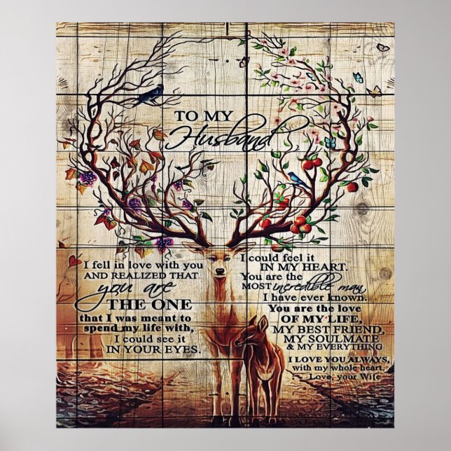 Affiche À mon mari | Cadeau Parfait Pour Mari (Devant)
