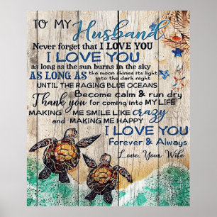 Affiche À mon mari Cadeau tendance pour votre mari