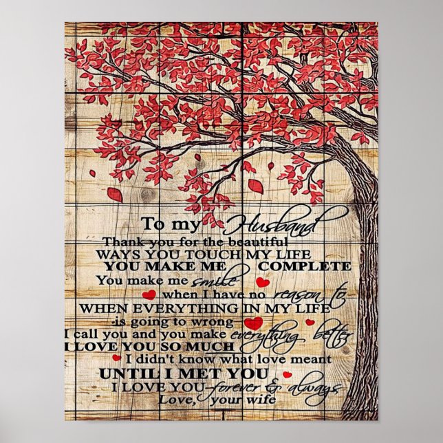 Affiche À mon mari | Citations Drôle Pour Le Cadeau Du Mar (Devant)