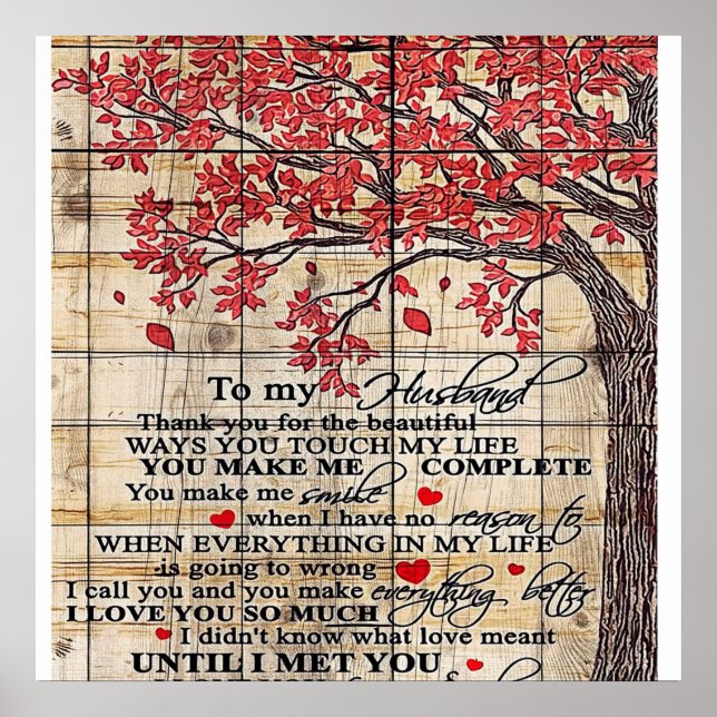 Affiche À mon mari | Citations Drôle Pour Le Cadeau Du Mar (Devant)