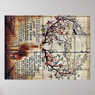 Affiche À mon mari design Lettre au mari