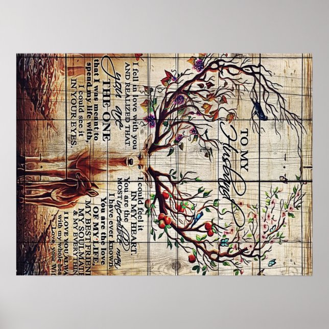 Affiche À mon mari design | Lettre au mari (Devant)