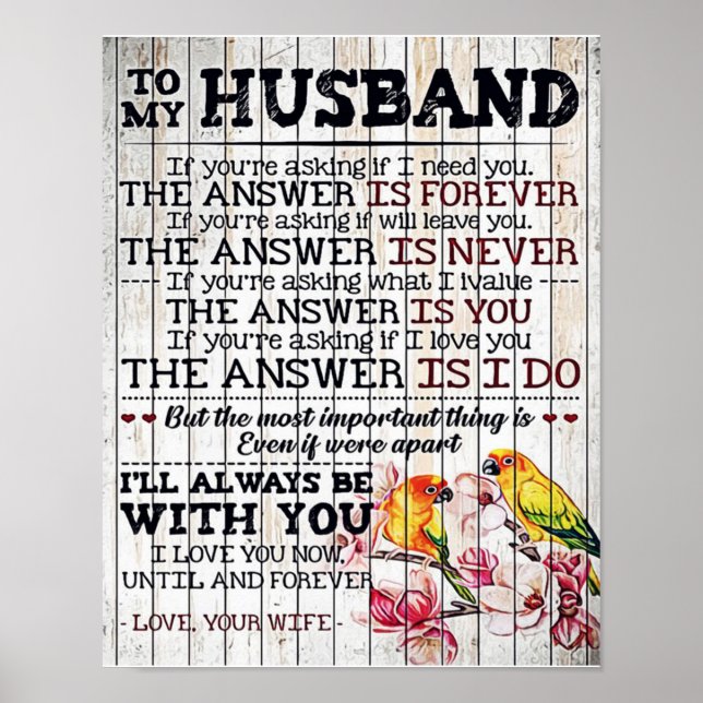 Affiche À Mon Mari Design, Nouveau cadeau maison (Devant)