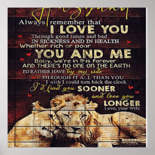 Affiche À mon mari   Mon cadeau au mari   Lettre Pour Lui 