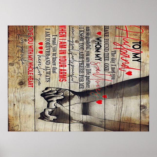 Affiche À mon mari présent | Jovely New Home Cadeau (Devant)