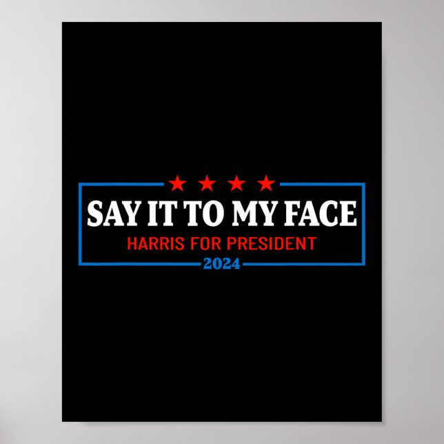 Affiche À Mon Visage Kamala Harris Pour Président 2024 2 (Devant)