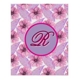 Affiche à motif floral personnalisé à l'aquarelle