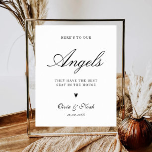 Affiche À nos anges Mémorial de mariage minimaliste