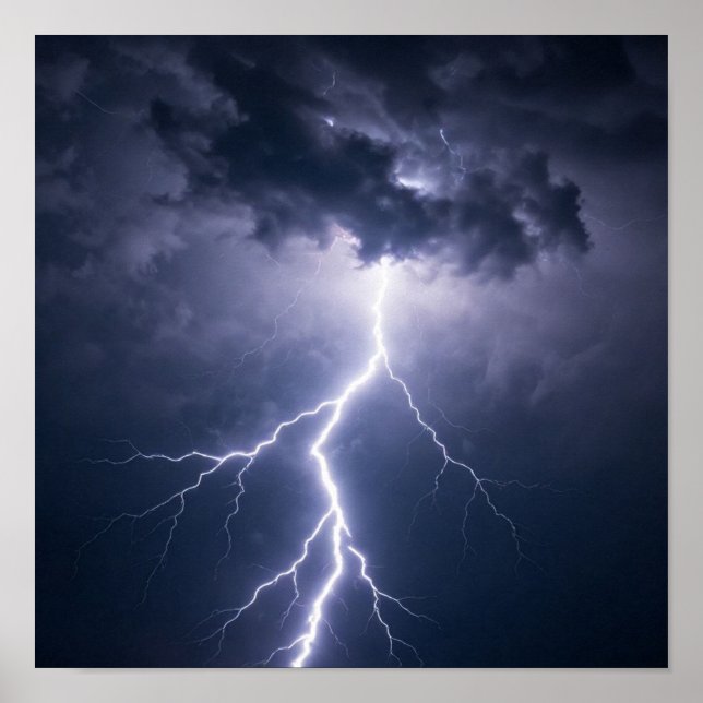 Affiche A Radiant Lightning Discharge Illuminating Dark St (Devant)