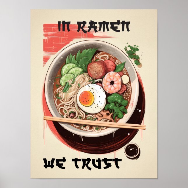 Affiche À Ramen nous faisons confiance à Wall Art pour les (Devant)