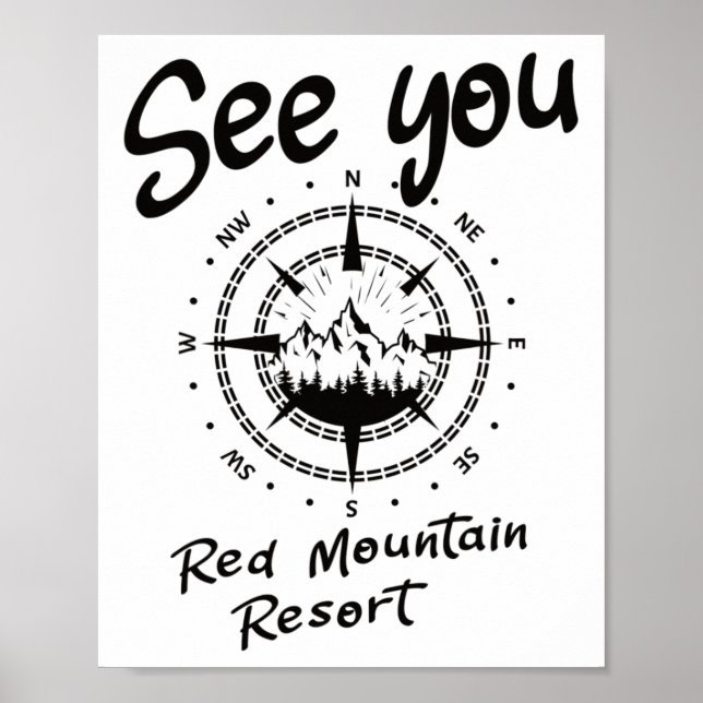 Affiche À Red Mountain Resort Randonnée Vacances Ski (Devant)