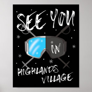 Affiche À S Village Usa Randonnée Vacances Ski Goggl