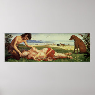 Affiche A Satyr Mourning over a Nymph, c.1495