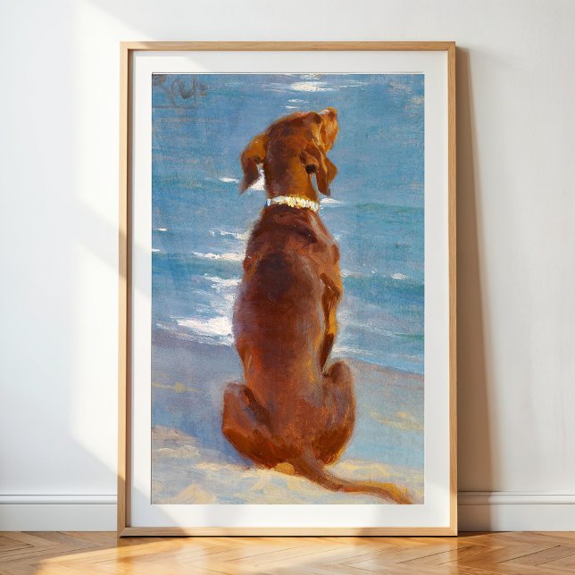Affiche A sitting brown dog by P.S. Kroyer (Créateur téléchargé)