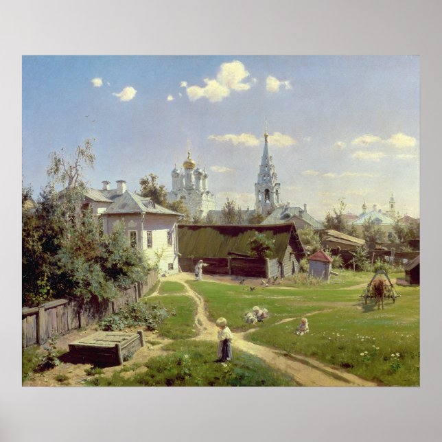 Affiche A Small Yard in Moscow, 1878 (Devant)