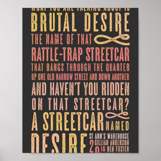 Affiche A Streetcar Named Desire Quote