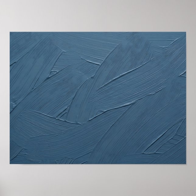 Affiche à texture impasto peinte en bleu poussiére (Devant)
