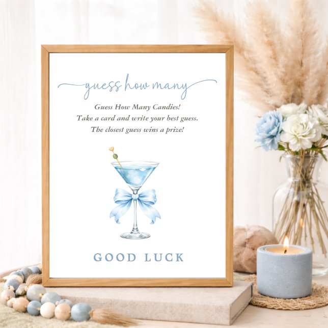 Affiche A Tini One Blue Baby Shower Game Guess How Many (Créateur téléchargé)