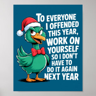 Affiche À tous ceux que j'ai offensés cette année Funny Sa