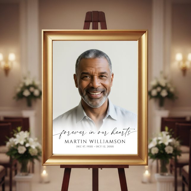 Affiche À tout jamais dans nos cœurs Mémorial de photo de  (Créateur téléchargé)