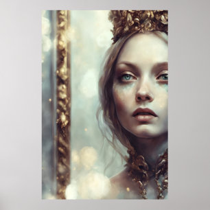 Affiche À travers le miroir doré Alice